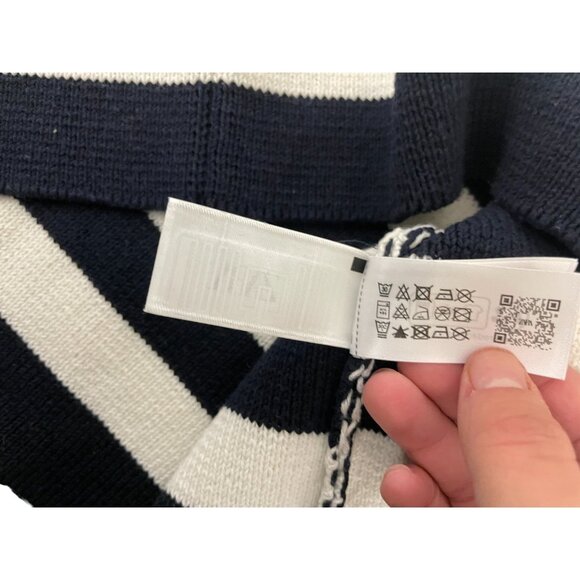 Zara Womens Cardigan Size M Navy Blue White Striped gold Button 6427/022 NWT - Picture 10 of 16